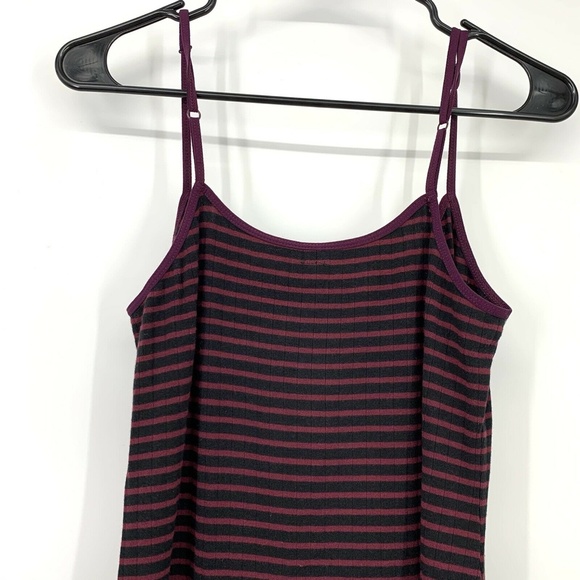Free People Burgundy Blue Stripe Ribbed Knit Dress - Picture 7 of 8